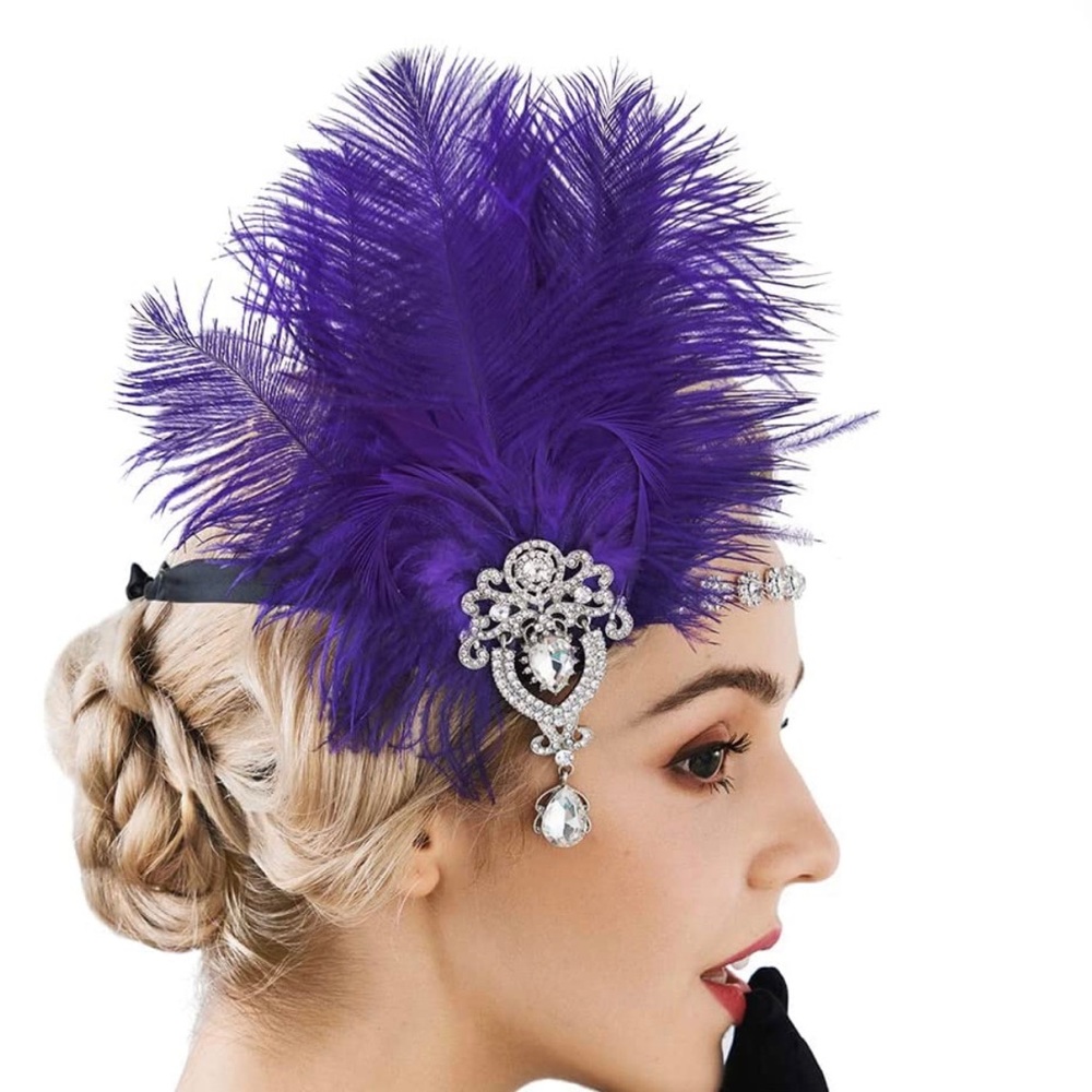 Feather Headpiece Rhinesytone Crystal